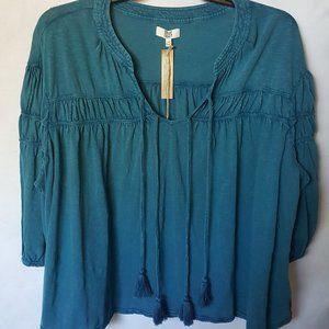 True Craft Peasant Top Blouse Blue 2X